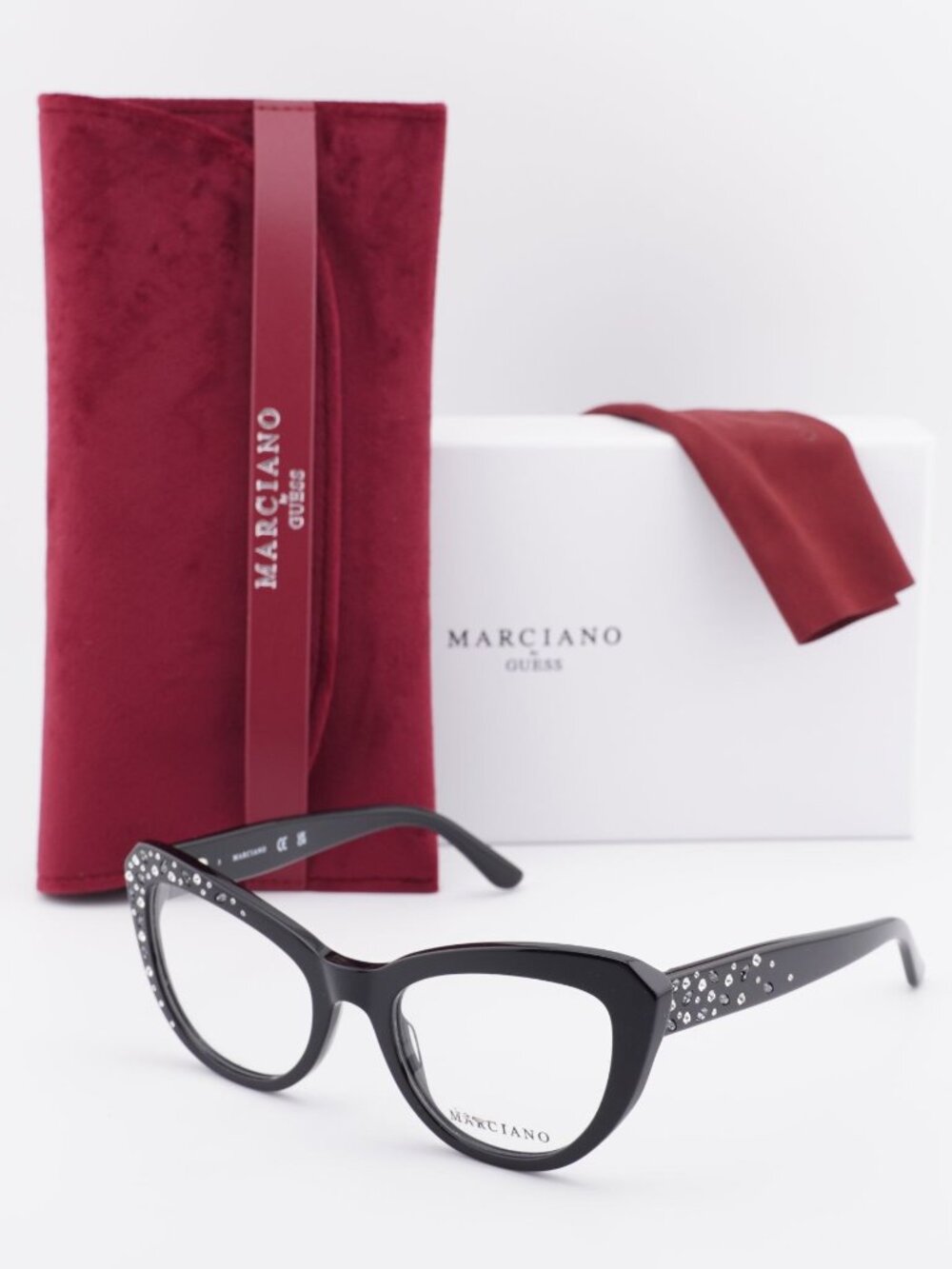 Guess by Marciano GM50016 001 Cat Eye Eyeglasses 53mm - Black